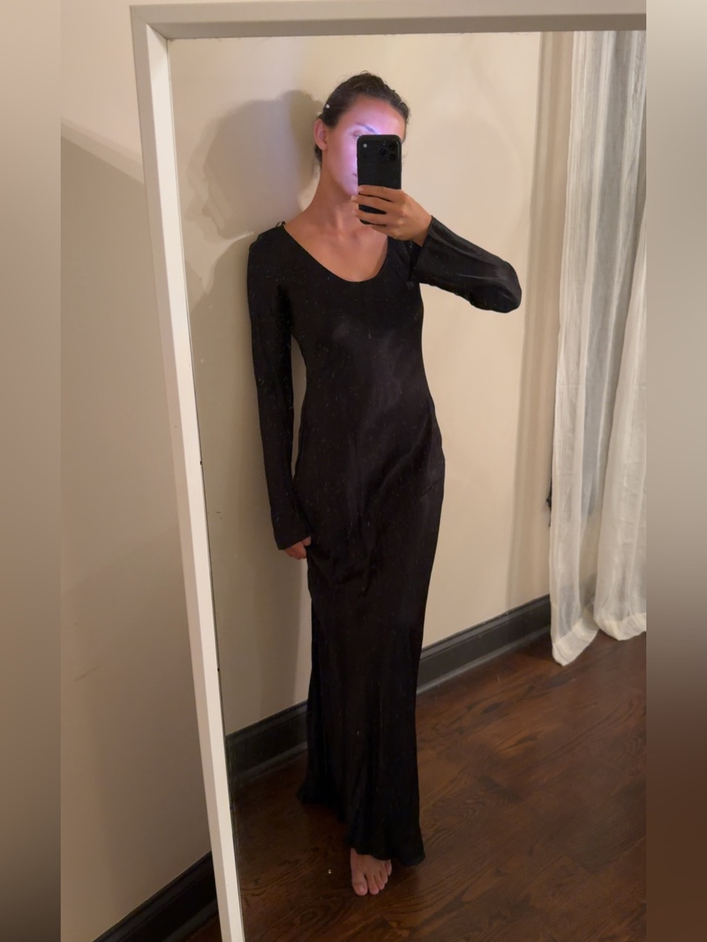 NWT DISSH maxi satin black dress